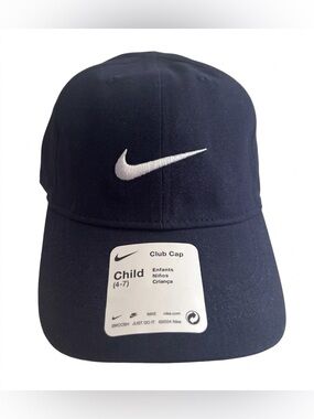 Nike Youth Adjustable Club Cap – Navy Blue Baseball Hat with Swoosh (Child 4-7)